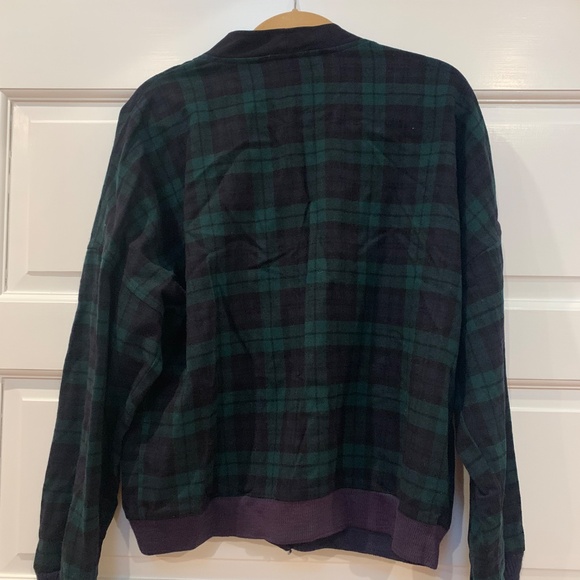 Vintage Pendleton Mens Wool Cardigan Plaid Navy Blue Red USA Made Size M - Picture 2 of 3